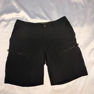 REI Co-op Women 6 Black Gray Hiking Shorts Cargo Pockets Stretch Nylon